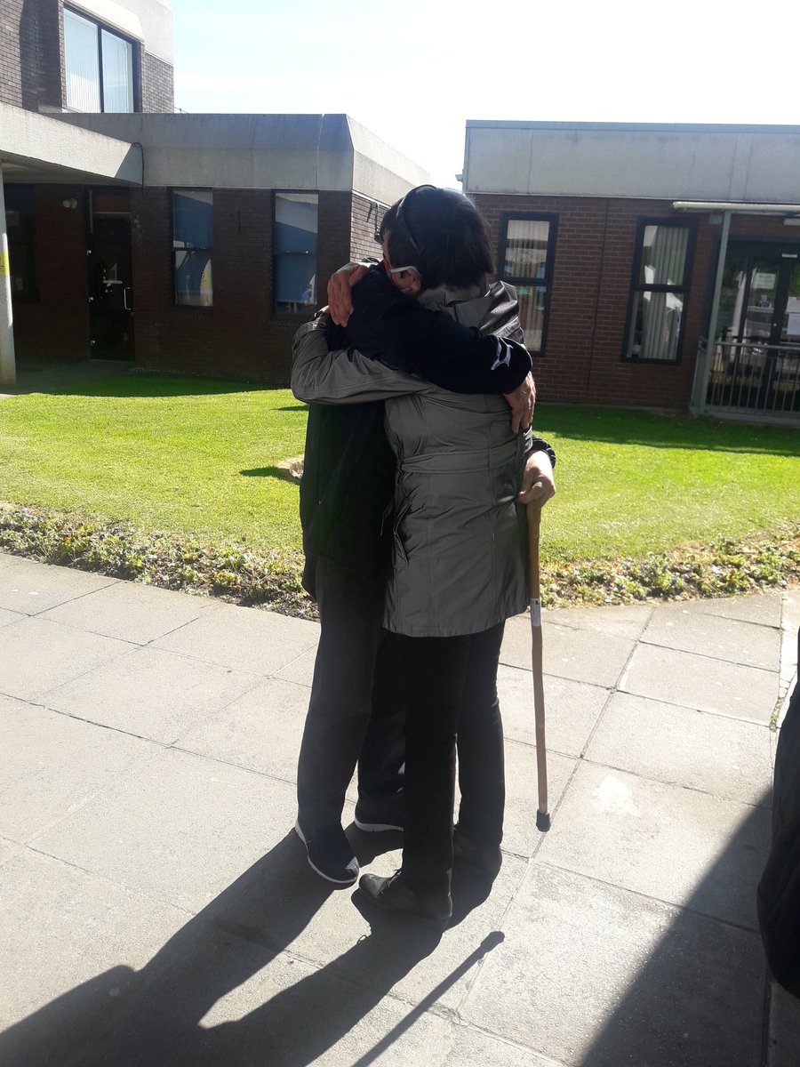 CavmonN's tweet photo. Emotional scenes today at Cavan General Hospital. These pictures sums up the overwhelming joy to be dicharged from Hospital after 5 &amp; half weeks for the patient, family &amp; staff. We wish the patient good health &amp; best wishes to himself &amp; family https://t.co/IswlSKkvMJ