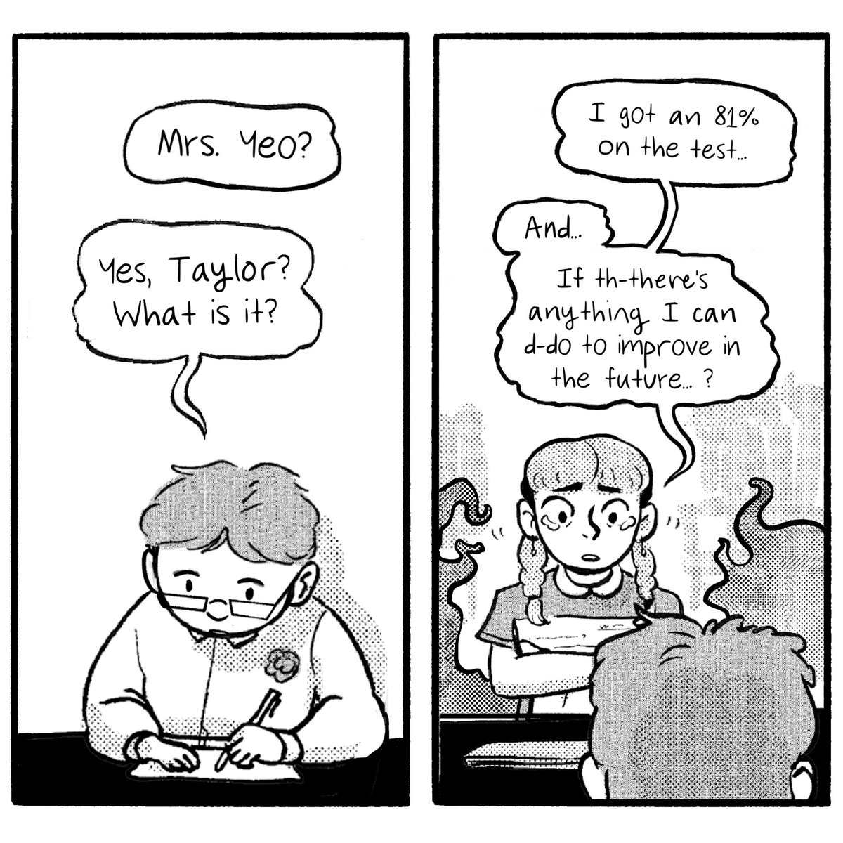 ? tests ? - an autobio comic about crying over bad grades 