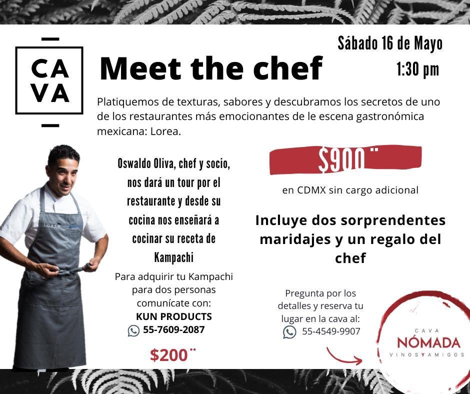 No se pierdan este sábado 16 de mayo a las 13:30 una nueva actividad de la #CavaNomada con Oswaldo Oliva del restaurante Lorea en la #CDMX informes con <a href="/shorba/">Sophie Avernin</a> de <a href="/GrandesVinedos/">GVF</a>