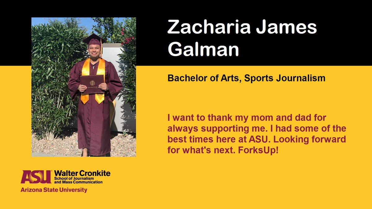 ZachJA_Gman's tweet photo. Officially an ASU graduate. Congrats to the class of 2020! Excited for the next chapter. https://t.co/TLGLqhS75I