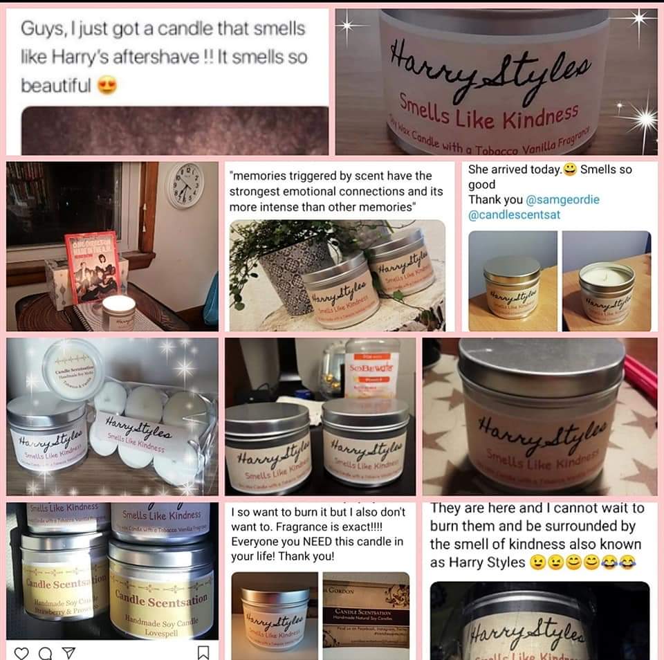 My #harrystyles inspired "Smells like Kindness candle was launched over a year ago, scented like his favourite fragrance Tobacco Vanilla, seems Target have been selling a version but mine is handmade, soy wax and smells just like Harry #harrystylescandle  #smellslikeharrystyles
