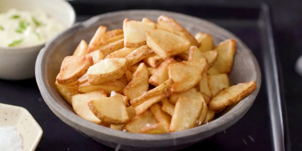The American (@theamericankc) on Twitter photo In honor of Chef <a href="/MichaelCorvino/">Michael Corvino</a>'s advancement in the 2020 James Beard Awards, we're sharing his recipe for better-than-ever french fries. <a href="/foodandwine/">Food & Wine</a> believes his obsession has paid off: "These are the best fries we’ve ever tasted."
Get the recipe at bit.ly/2WKiqrT. In honor of Chef <a href="/MichaelCorvino/">Michael Corvino</a>'s advancement in the 2020 James Beard Awards, we're sharing his recipe for better-than-ever french fries. <a href="/foodandwine/">Food & Wine</a> believes his obsession has paid off: "These are the best fries we’ve ever tasted."
Get the recipe at bit.ly/2WKiqrT.