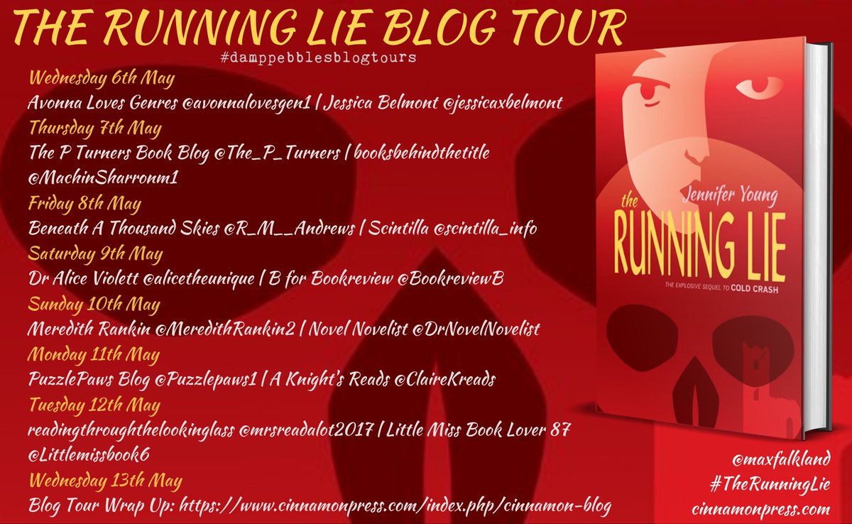 damppebbles's tweet photo. Many thanks to @ClaireKreads for hosting today's stop on #TheRunningLie blog tour. It's the final day of the tour tomorrow and we'll be with @mrsreadalot2017 and @Littlemissbook6. Don't miss it! @maxfalkland @DamppebblesBTs #damppebblesblogtours https://t.co/TYrzlWreRB