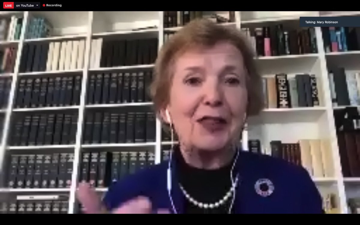 IrishMissionUN's tweet photo. Mary Robinson tells the 🇮🇪 - 🇨🇷 #NPTatFifty event about @TheElders 4️⃣ Ds for Disarmament:
#Doctrine,
#Dealerting
#Deployment,
#Decrese Numbers https://t.co/kIJVjUgEQI