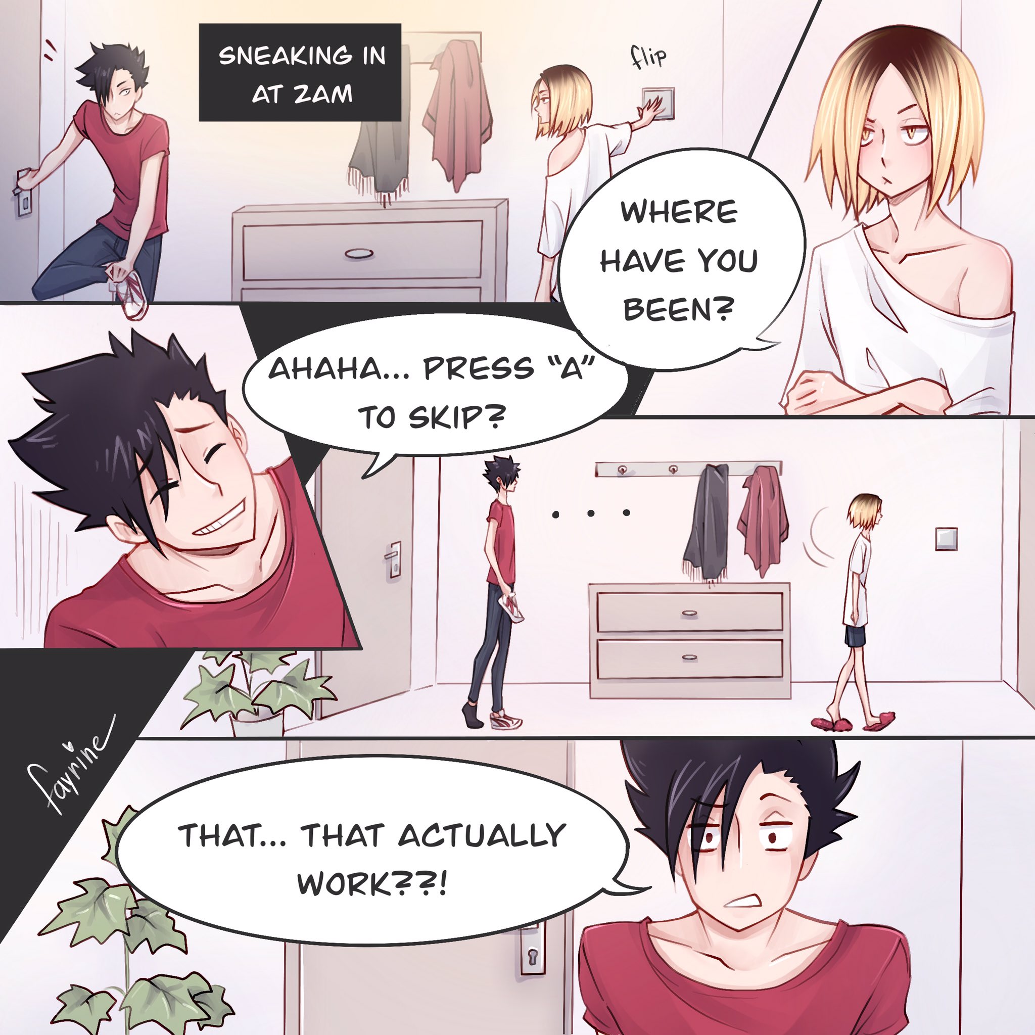 Fayrine on X: Another kuroken scene based on this @Haikyuu_for_lif tweet  ^^ kurootetsurou kenma haikyuufanart t.cozM0r5BFS6j  X