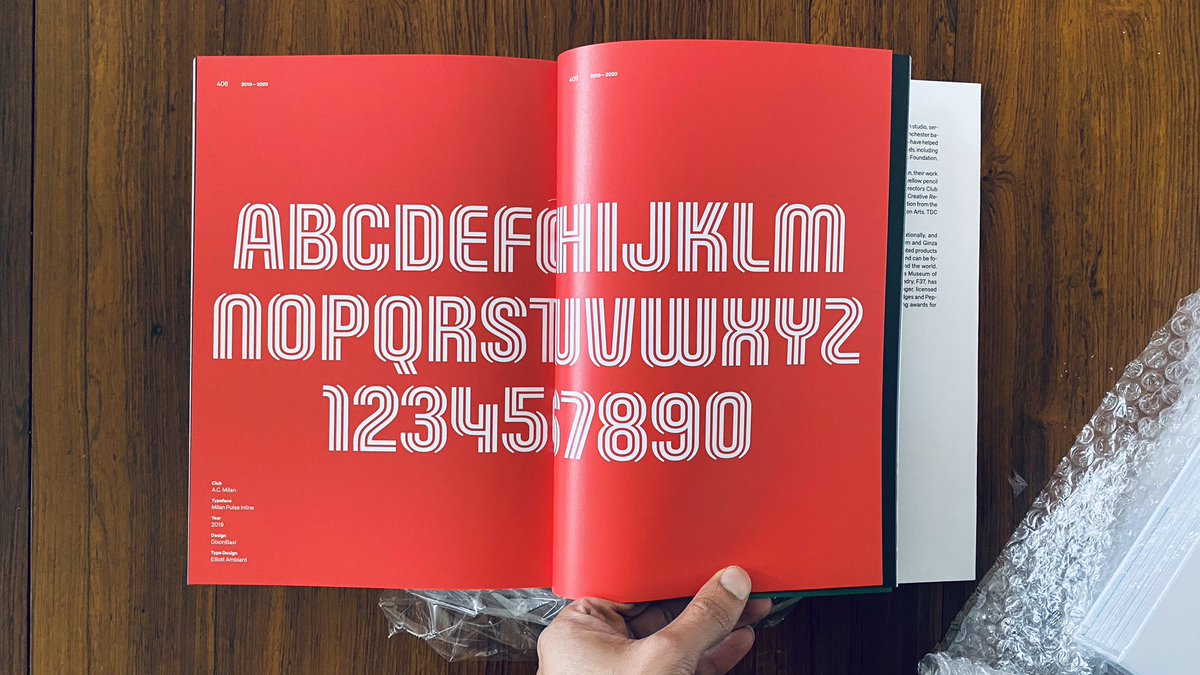 DixonBaxi's tweet photo. Great to get hold of a few copies of @_Face37 Football Type 2 featuring @acmilan Pulse Inline alongside tons of wonderful fonts celebrating the creativity as well as stories behind the numbers. 

#sempremilan #football #typography #design https://t.co/3xqeN4V5gl