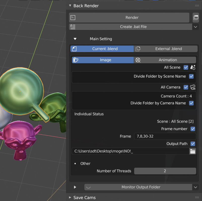忘却野 On Twitter 全カメラをレンダリングできる機能を実装した これにより 全シーンの全カメラの複数の指定フレームを一括レンダリングできる Blender B3d Addon Python Back Render