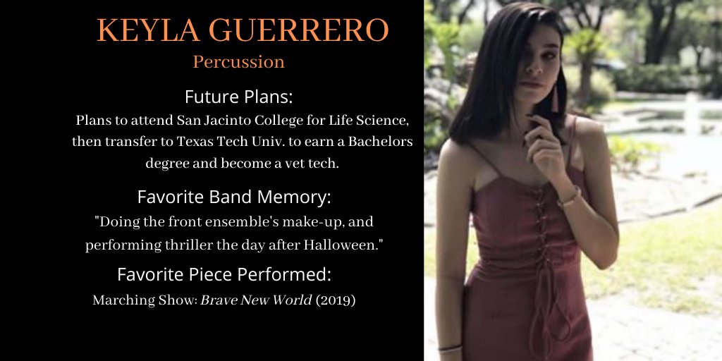 Our next Band Senior Spotlight for today is Symphonic Band member Keyla Guerrero.🎶🥁#SeniorSpotlight