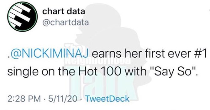 Barbie_Ganngg's tweet photo. Ahh we did it! #SaySoRemix #SaySoToNumberOne congratulations @NICKIMINAJ & @DojaCat ๐ฉ๐ฅบ๐ https://t.co/gaSaIG1GPc