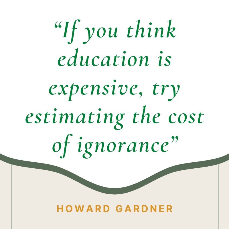 LIBM15's tweet photo. “If you think education is expensive, try estimating the cost of ignorance.”
— Howard Gardner
#LIBM #education #expense https://t.co/X6VlNelcCU