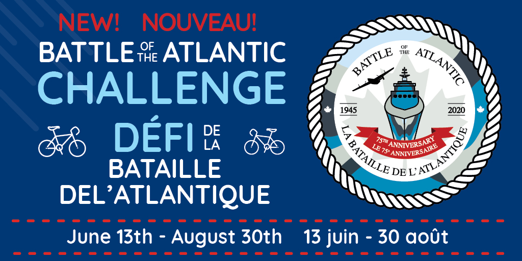 NavyBikeRide's tweet photo. The Navy Bike Ride will be conducting the Battle of the Atlantic Challenge, a virtual and free event! 

Léquipe du Défi-vélo de la Marine organisera le défi de la bataille de l’Atlantique, une activité virtuelle et gratuit! https://t.co/QgbjhF1Yhh https://t.co/yRs2UZa9By