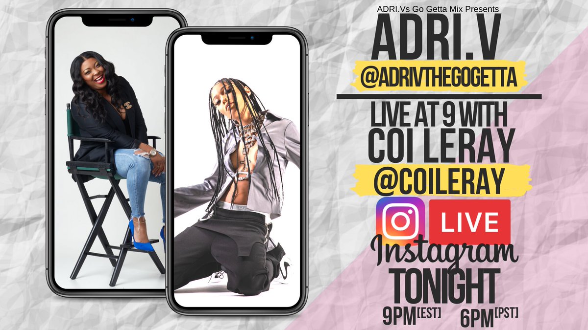 TheGoGettaMix's tweet photo. You're invited into my home as I go LIVE AT 9 From my Living Room with the talented @CoiLeray #TONIGHT 9PM EST/ 6PM PST on my Instagram LIVE
.
.
Tap in as we talk her mantra everythingcoZ, her new project, collaborations and more TONIGHT 9PM EST/ 6PM PST https://t.co/PdDGFMacWB