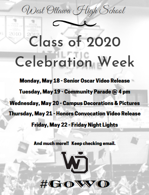 Don't forget next week is WOHS Class of 2020 Celebration Week!! #GoWO #classof2020 @WOclass2020