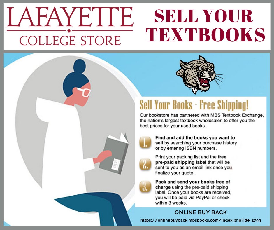 LafColStore's tweet image. We've made it easy, and safe, to sell your unwanted textbooks! @lafcol

onlinebuyback.mbsbooks.com/index.php?jde=…