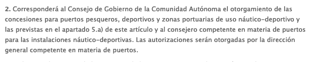 RosaRodaNews's tweet photo. Las concesiones portuarias correspondían al Consejo de Gobierno. Siempre mediante concurso público según Ley 6/2005 de Puertos de la CARM, que es lo más importante que elimina @JRDiezdeR con su decreto ley. Todo lo decide él y elimina el concurso público. Permanezcan atentos. https://t.co/2LTNH7deLs