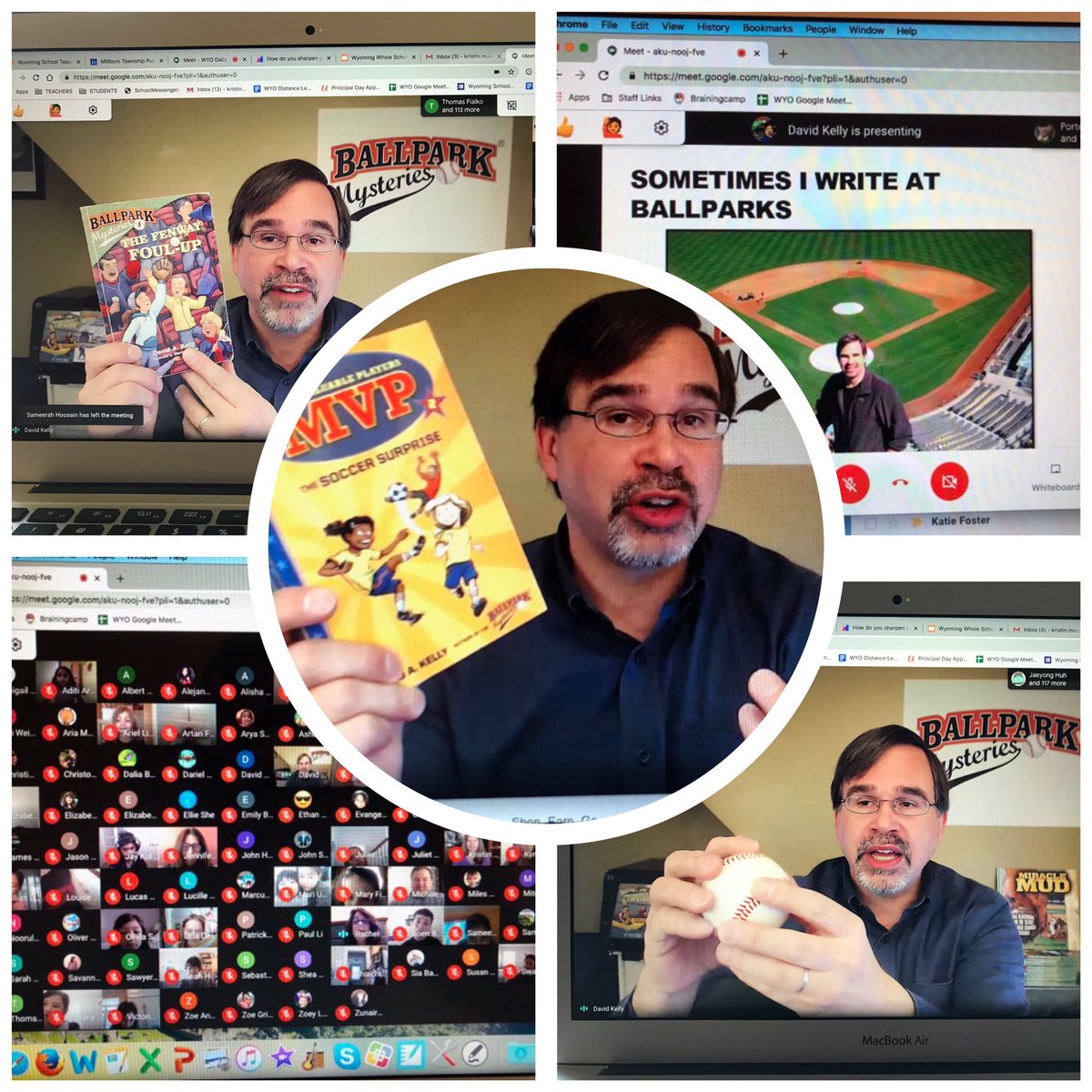 WyomingElem's tweet photo. Our Live Author chat with @davidakelly was awesome! It was so interesting to hear about his mysteries and all the detail that goes into his books. Thank you @MorlingRachel for organizing the event and The Wyoming PTO for sponsoring. @millburnschools millburnschools https://t.co/GOc30FEbuk