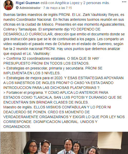 fuerzaprooaxaca's tweet photo. @Excelsior @mario_delgado Diputado @mario_delgado cuándo revisará el tema de los maestros del Programa Nacional de Inglés PRONI? 
@rigel_deneb seguimos en las mismas condiciones de trabajo, sin pagos puntuales, ni estabilidad laboral @HectorGarzaMx @alejandromurat @sep @LuisaAlcalde https://t.co/cg4QabtgkZ
