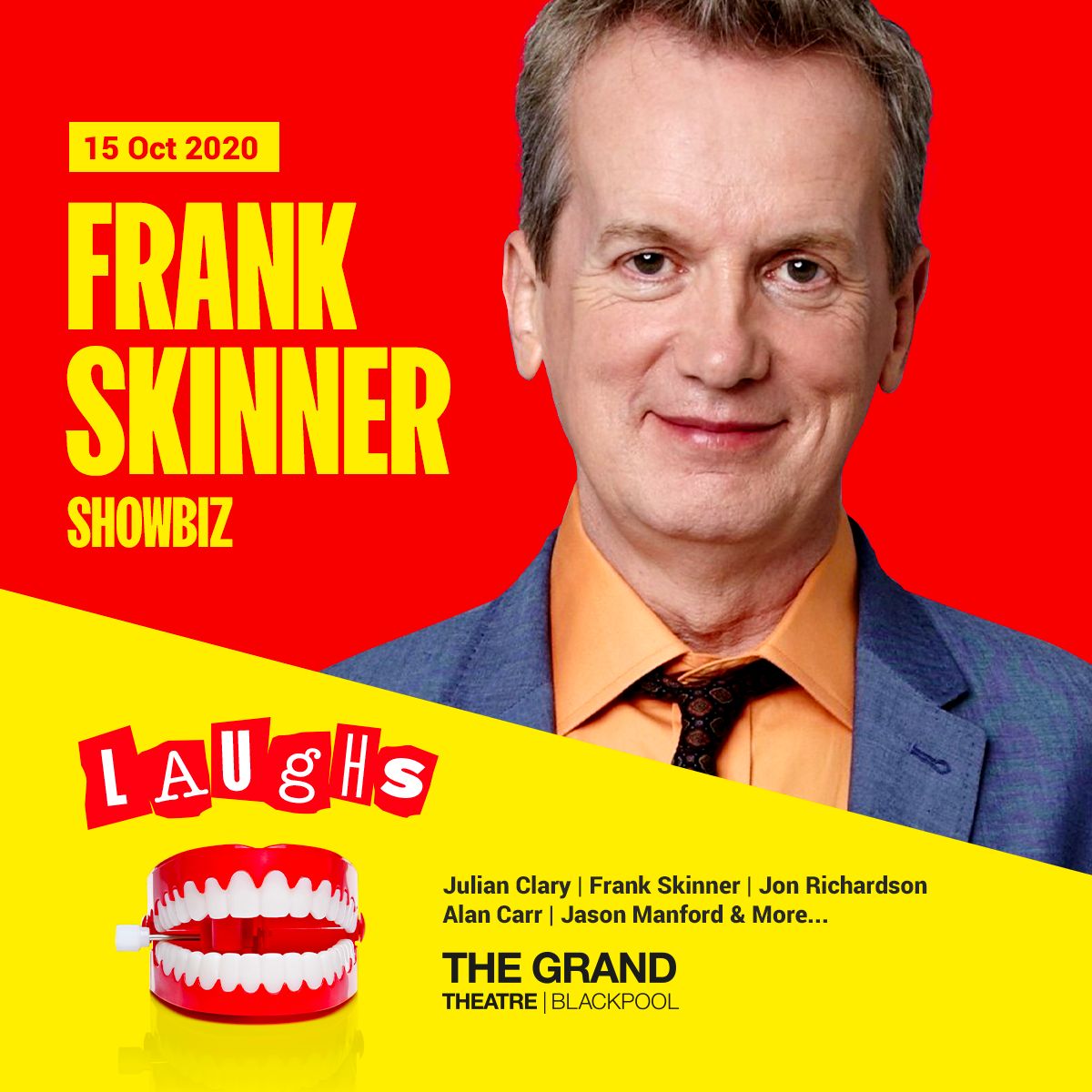 Are you in need of a good laugh? Frank Skinner's latest tour Showbiz will now be with us at Blackpool Grand on Thursday 15 October. Tickets are on sale now 👉 bit.ly/2Y09rF8