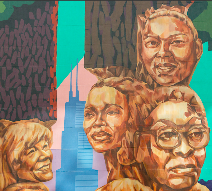 NeoCon_Shows's tweet photo. @designmuseumchi has moved exhibitions online. On now: “Great Ideas of Humanity: Passing the Torch” Pictured here: The Rush More mural by Kerry James Marshall and Jeff Zimmerman. Head to https://t.co/71C8gQ6SQK for more. #NeoConnect2020 #DesignStandsTogether https://t.co/klGkSidulZ