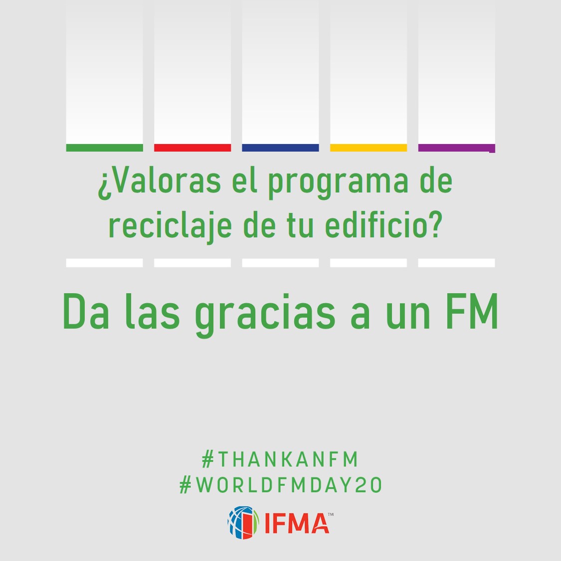‼️El 13 será el #DíaMundial dl #FacilityManagement y lo compartiremos con todos vosotros🥳.
⭐️Recordemos q los #FacilityManagers son claves para el buen funcionamiento de los espacios de trabajo y gestionan, entre muchas cosas, el #reciclaje. 
#ThankAnFM #WorldFMday20 
<a href="/ambilamp/">AMBILAMP</a>