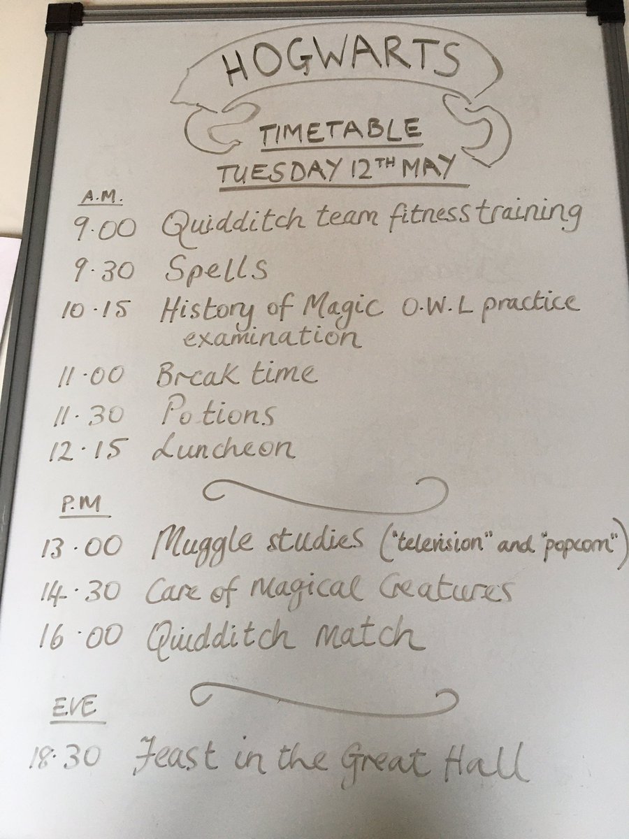 katefielding's tweet photo. Prepping for tomorrow’s birthday home school #PotterMad https://t.co/W51o1PrsnD