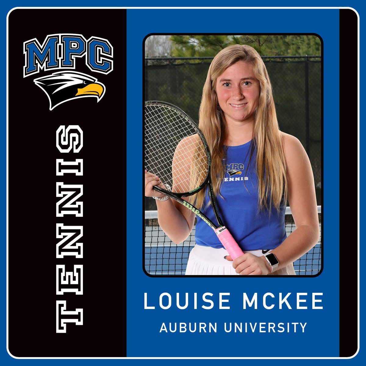 MPCAthletics's tweet photo. Spring sports tribute senior LOUISE McKEE. Louise has been an integral part of #MPCtennis for 4 years, helping qualify for State each year. She helped lead the team to the Final 4. Her favorite verse is #James4:10. Louise brought energy &amp; life to practice and she will be missed! https://t.co/Lb606t0IOZ