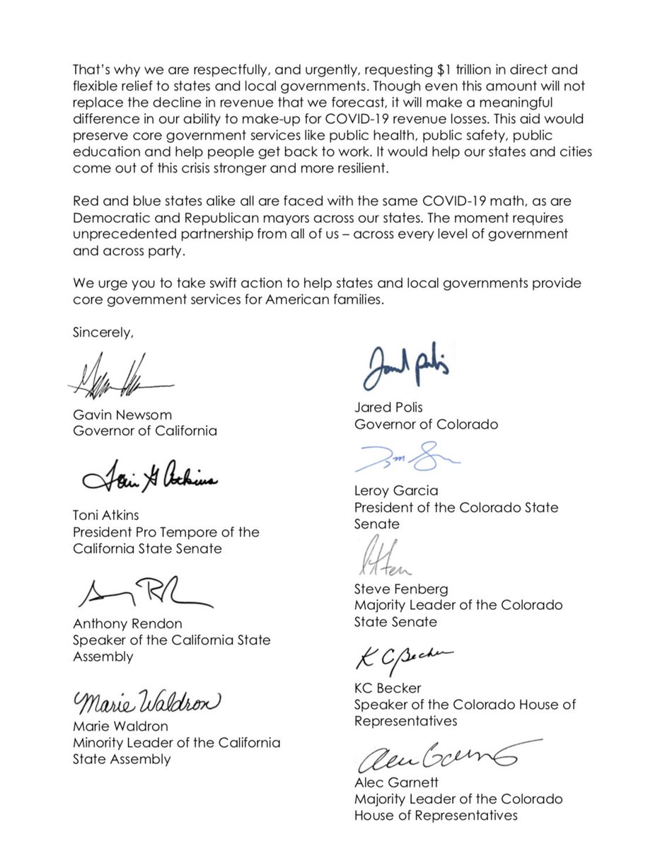 OregonGovBrown's tweet photo. It's clear that COVID-19 will be with us for the foreseeable future — and without federal support, states and cities will be forced to make impossible decisions. That's why our Western States Pact is urgently requesting $1 trillion in relief to states &amp; local governments. https://t.co/nWkqiR5i7M