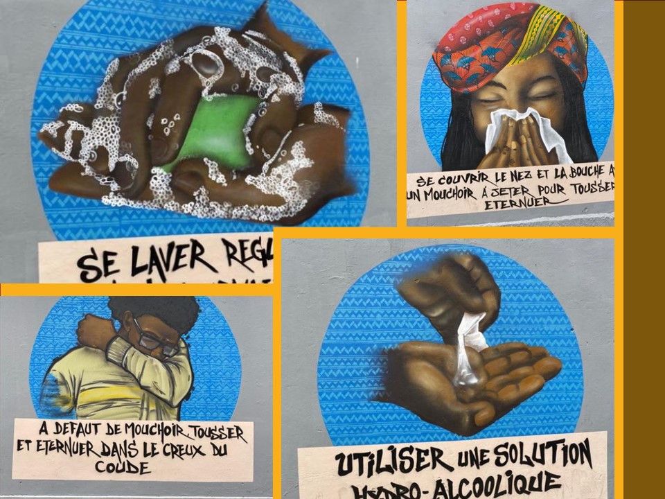 RencontresH's tweet photo. Lutte contre le Covid-19 en Afrique :
Nouveau mode de communication le street-art pour lutter contre le Virus. Artistique et compréhensible par tous, belle initiative !!! https://t.co/Cq2AX8CU0g