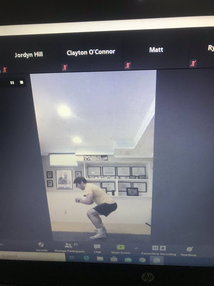 MohonWrestling's tweet photo. Thanks Max Tempel for our workout today. 20+ Mohon wrestlers logged on Zoom to get better. If you weren’t on today, ask yourself why. Next Practice, Wednesday 2:30!!!! #basementszn https://t.co/PeEddbTp7W