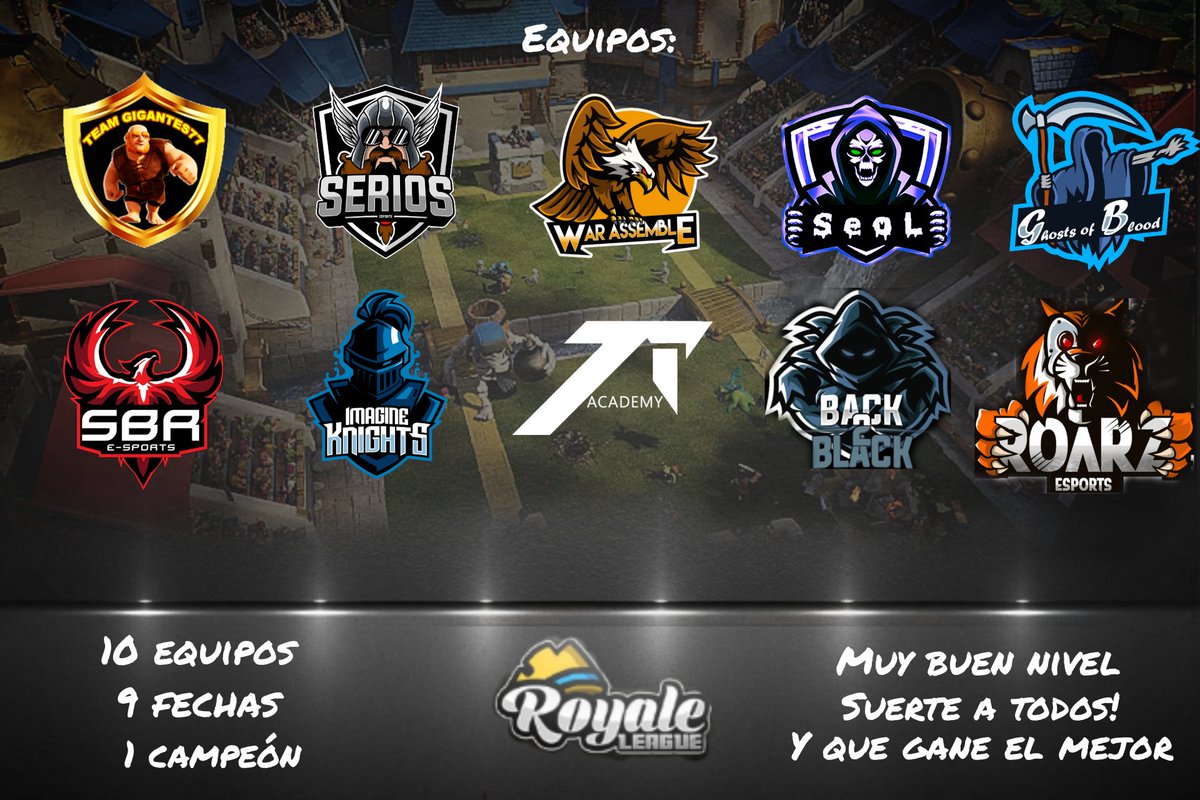 ❌Inscripciones Cerradas❌

📢Estos serán los 10 equipos en luchar por el título🥇

🛡️ <a href="/GIGANTES_77/">TEAM GIGANTES 77</a>
🛡️ @SeriosTeam
🛡️ <a href="/AssembleWar/">War Assemble #NoFear🔝</a>
🛡️ <a href="/TeamSeoLCR/">Team SeoL CR 🇵🇪</a>
🛡️ <a href="/TeamGobGG/">Ghosts Of Blood ( QuédateEnCasa🏠)</a>
🛡️ <a href="/stars_brazil/">Stars Group Brazil</a>
🛡️ <a href="/ImagineKnights/">Imagine Knights</a>
🛡️ @7TAcademyGG
🛡️ @TeamBack2Black
🛡️ @roarzesports

📌Suerte!