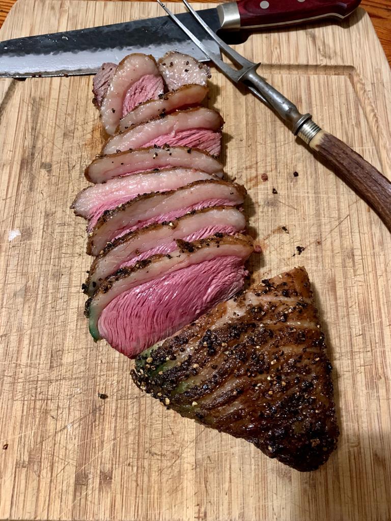 Sizzled this bad boy on the salt block this evening. #ilovewagyusa #wishtherewaswine #kalharoo  #wagyusa  #kingwagyu  #saltblockgrilling