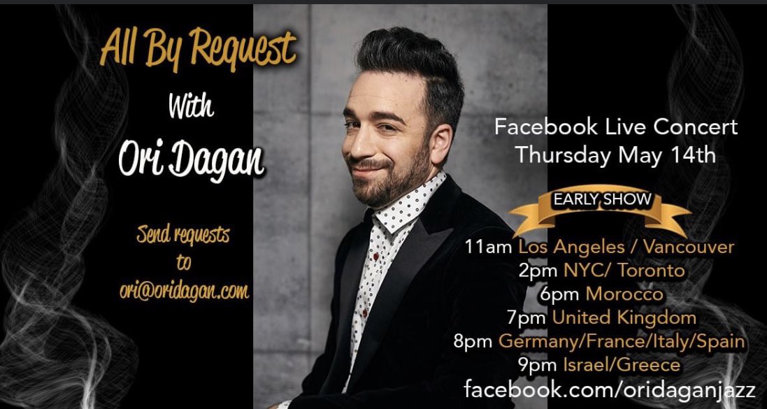 TorontoPal's tweet image. Whatcha’ doin’ on Thursday? Join our pal @oridaganjazz as he serenades us this Thursday on Facebook. Details on the image. Ori is generously donating a portion of the proceeds to us. We love you Ori! #givingback #performingartists #community #music