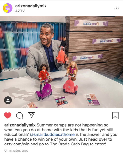 SmartGurlzWorld's tweet photo. Driving Mr. Theo? The host of AZTV morning show, Daily Mix had fun this morning- driving our Smart Buddy around the studio. Thanks for the fun times. #smartbuddies https://t.co/3aZsBdRBKn