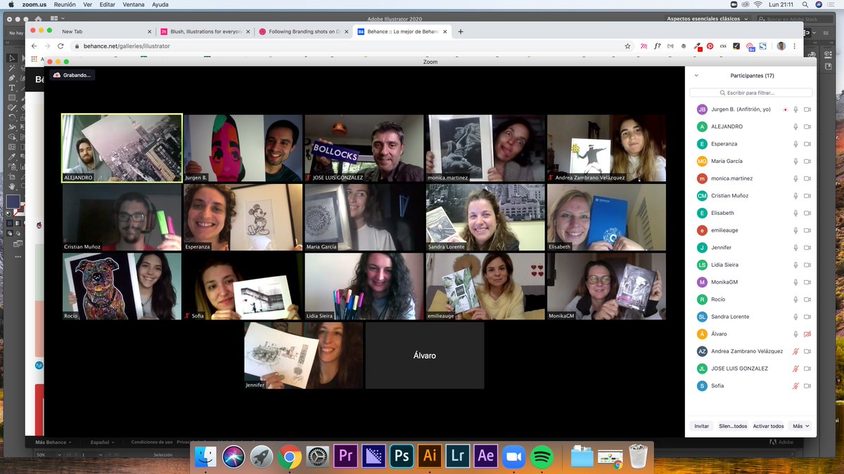 jurgenBS89's tweet photo. ¡Mis artistas del #CursodeDiseñoDigital 👩‍🎨🧑‍🎨de @aulaCM ! Hoy hemos aprendido a utilizar Adobe Illustrator, colores 🎨, tipografías, plantillas de vectores e inspiración. + @MaariaLT @rociroci911 @blondiesof @alvarojn_ https://t.co/LHhL5VR2hx