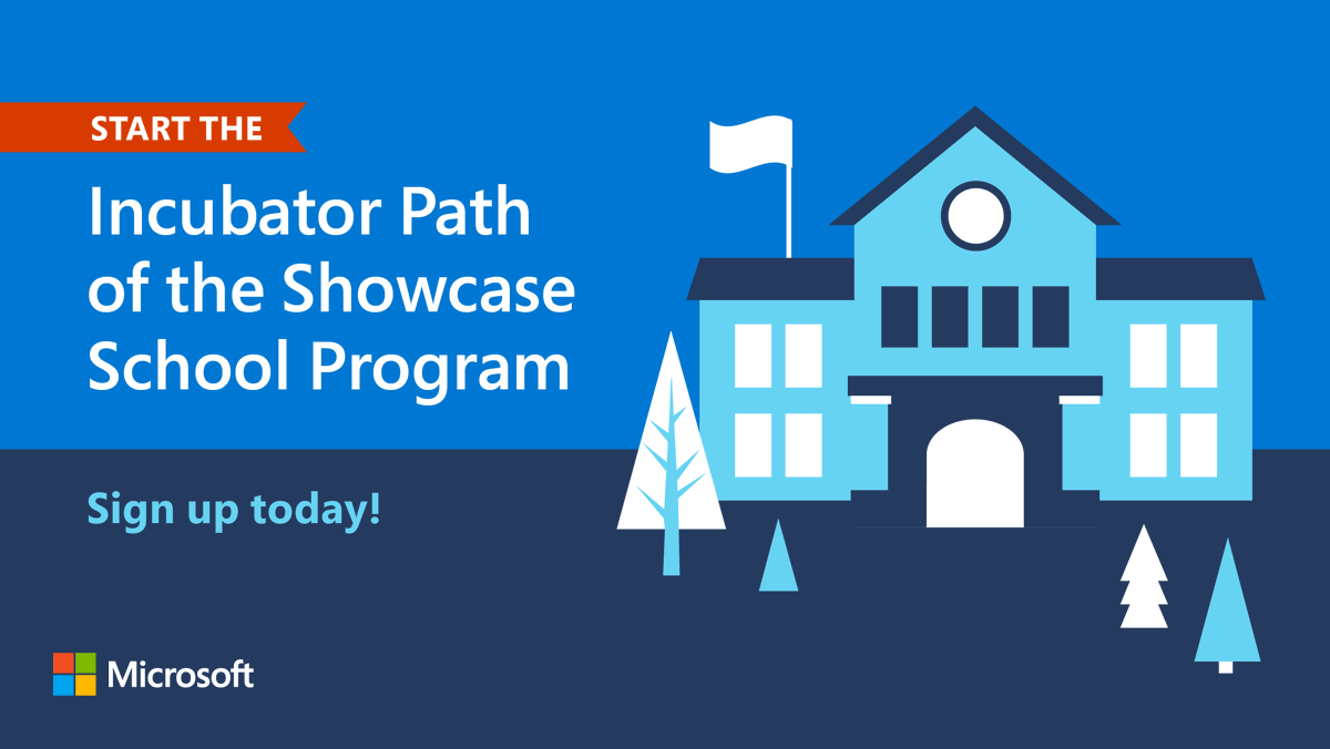 Is your school well on your way on your digital transformation journey? Join the Microsoft Incubator Path of the Showcase School Program TODAY! Nominate at aka.ms/scsnomination #edchat #MIEExpert