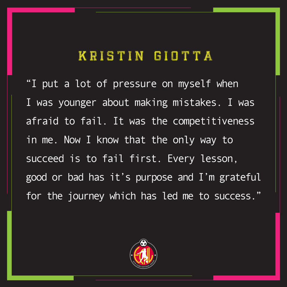 It's Monday, aka time for another #MessageToMyYoungerSelf! This week we'll be featuring Director of GK for <a href="/MFAGirlsAcademy/">MatchFitGirlsAcademy</a>, <a href="/KGiotta/">Kristin Giotta</a>. Being your best self means facing challenges and having the ability to work through them. Adapt and overcome, own the challenge. #LeadersPlayHere