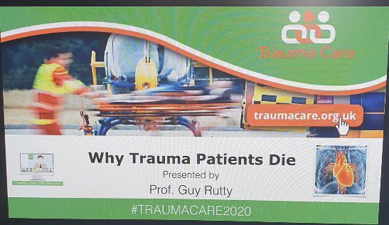 Our Trauma nurse coordinators never stop learning even when off shift. Some of our team currently attending <a href="/TraumaCareUK/">Trauma Care Charity UK</a> live webinar “why trauma patients die” #TRAUMACARE2020 #TNC #Trauma #CPD