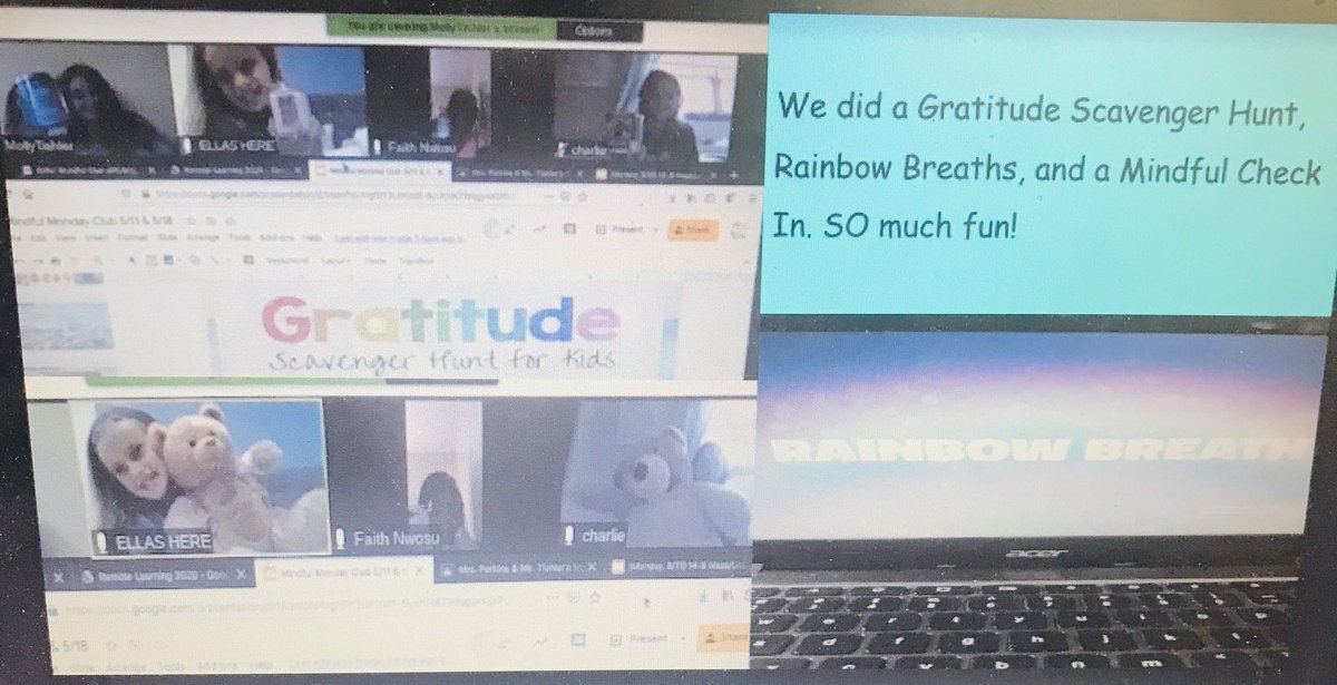 Staying connected and finishing up May Mindful! Champions Mindfulness Club resumed on Zoom 💙🧠🌈💫