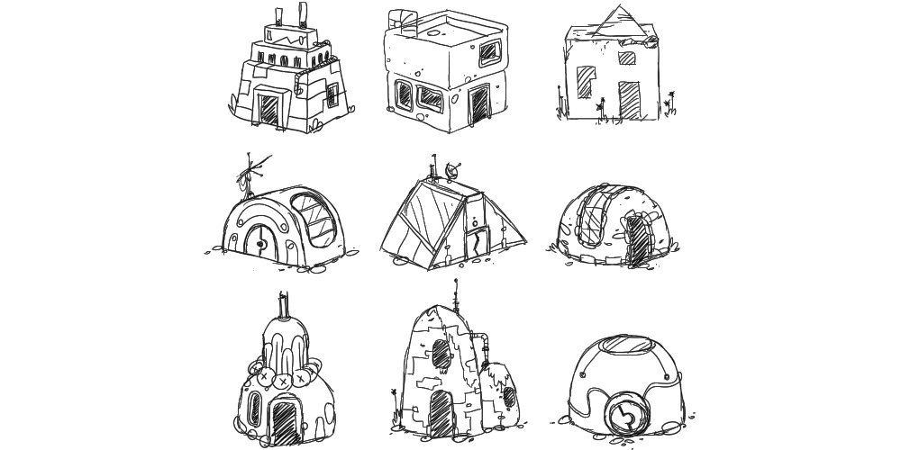 anim_86's tweet photo. Today I will show a few sketches. Homes of local inhabitants.
#anim86 #DevOrDie #gamedev https://t.co/7W8RP2UAWC