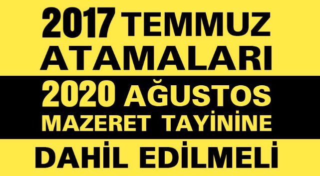 mysdgn's tweet photo. #Agustosta2017yeEşÖzrü

2017 temmuzda atanan ve üç yılını dolduran sözleşmeli öğretmenler ağustosta mazeret tayinine dahil edilmelidir.

Güvenlik soruşturmasının uzaması nedeniyle geç başlayan öğretmenler mağdur edilmemelidir.

@ziyaselcuk @hmzaydg 
@demiiryakup @tcmeb https://t.co/vdGRVioRpC