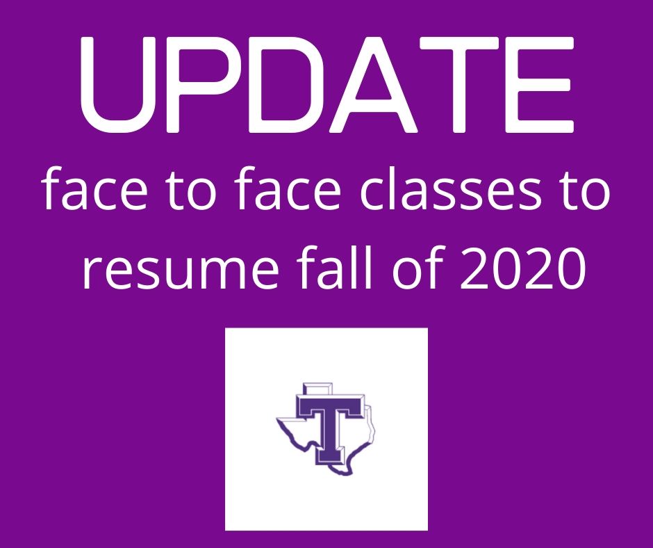 Tarleton_COGS's tweet photo. We look forward to students returning to campus in Fall 2020 to resume face-to-face classes! We will keep you informed of any changes due to COVID-19. #TarletonUpdates https://t.co/KzBEeEGGLU