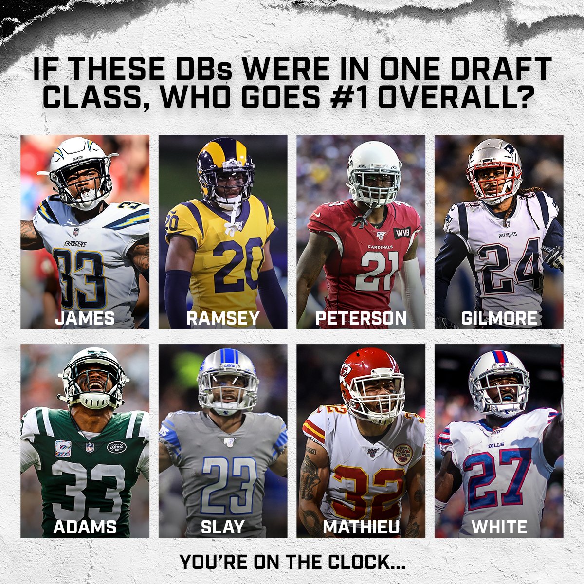 SNFonNBC's tweet image. Let's say you're a GM in need of a DB. 

Who is it gonna be?