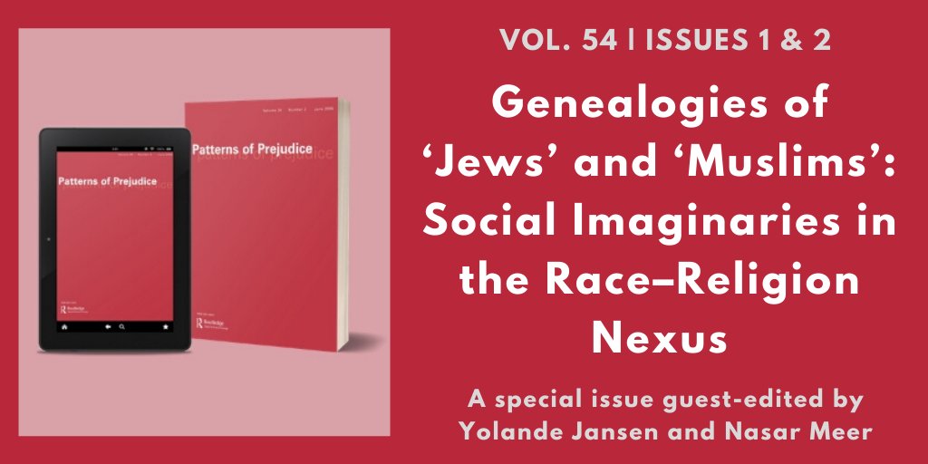Latest POP: Yolande Jansen and @NasarMeer explore how genealogies of ‘Jews’ and ‘Muslims’ are intertwined and key to understanding current social imaginaries. New double issue on the race–religion nexus. Online here: tandfonline.com/action/showAxa…