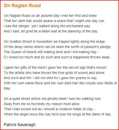 SeniorEnglishC1's tweet photo. Today's Poem of the Day is one of the most exquisite and aching examples of unrequited love. Check out Luke Kelly's version of this on YouTube, it is sublime. #literarylifesupport #practicalpoetry https://t.co/83Q7Olvsx3