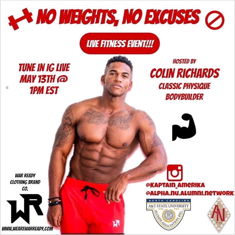 ANuAlumni1933's tweet photo. No weights, no equipment, no gym? No excuses!!! 

Tune in next Wednesday on IG Live as @kaptain_amerika hosts a home workout right here on the @alpha.nu.alumni.network IG with a 10 minute Q&amp;A to follow. 

No excuses during this quarantine, stay home and stay fit!!! https://t.co/jeERSPJf9G