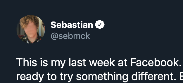 Sebastian's face is gone