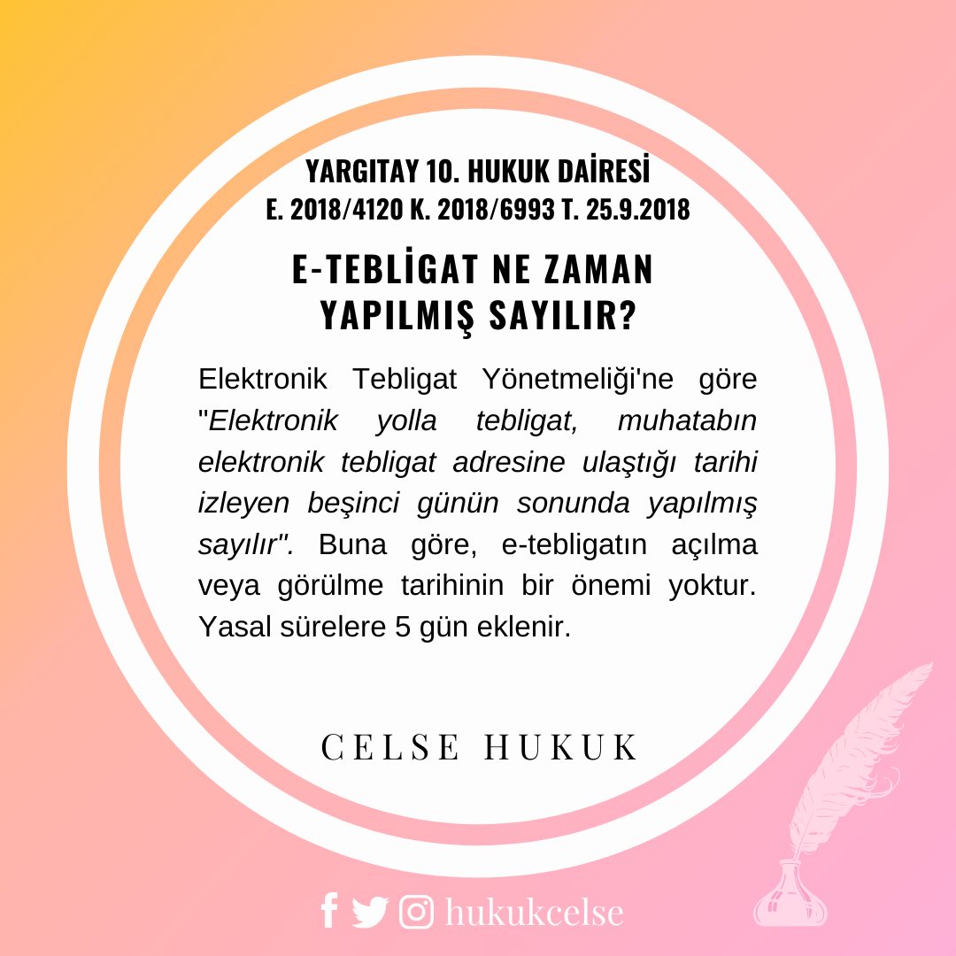 E-Tebligat Ne Zaman Yapılmış Sayılır?

#chbilgi #celsehukuk #hukuk #hukukibilgi #hukukibilgiler #hukukisorular #yargıtay #yargıtaykararı #tebligat #tebligathukuku #elektroniktebligat #elektroniktebligatyönetmeliği #etebligat