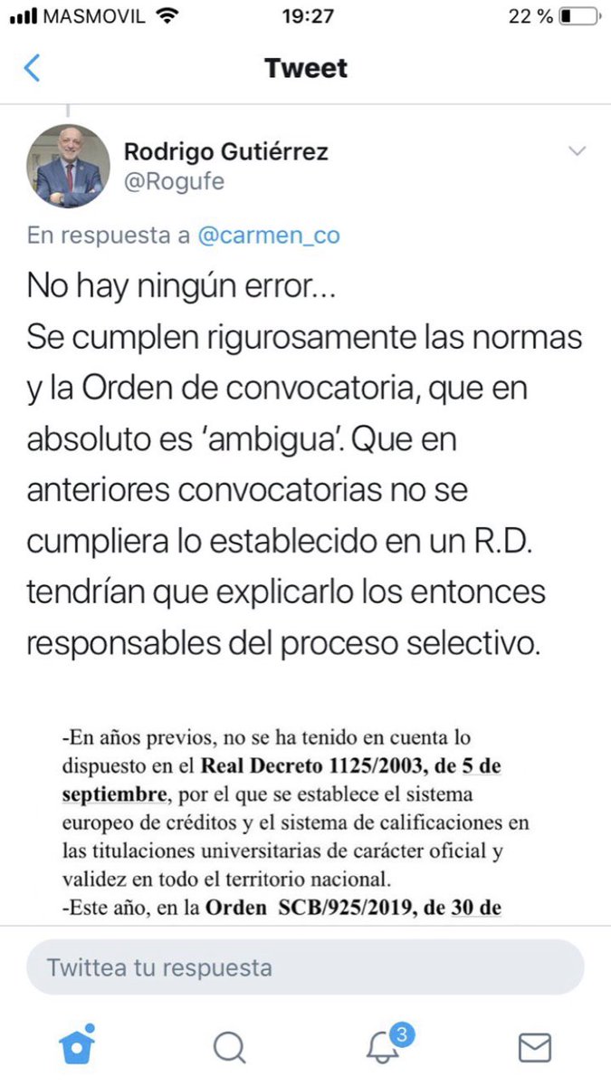 <a href="/Rogufe/">Rodrigo Gutiérrez Fernández</a> <a href="/RaquelAV95/">Mardy Bum</a> <a href="/MUDmedicos/">MUD Médicos</a> <a href="/salvadorilla/">Salvador Illa Roca</a> <a href="/cesm_sindicatos/">CESM</a> <a href="/sanidadgob/">Ministerio de Sanidad</a> <a href="/SheilajustoS/">sheilajusto</a> @MIR2020Abierto Me remito a tu tweet de febrero. Menos mal que “no era ambigua”. Tú mismo te contradices en tus propios tweets.