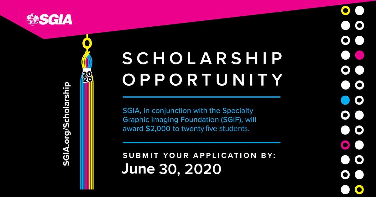 Are you a student studying #GraphicCommunications? Apply for SGIA's scholarships! Visit sgia.org/scholarship for more info 🎓