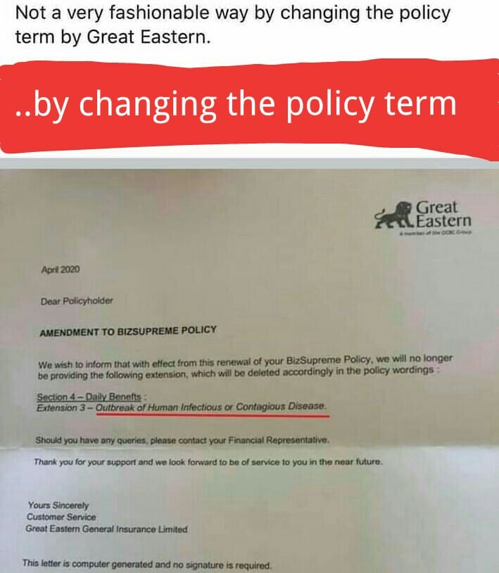All Singapore Stuff On Twitter Send Letter Say Delete From Policy Then Can Just Delete Like That Especially Now During Covid Outbreak Singapore Greateastern Insurance Unethical Beware Https T Co Ydqfndlpzz Twitter